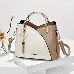 Colorblock Handbags Tassel Crossbody Bag Women's Satchel Purse