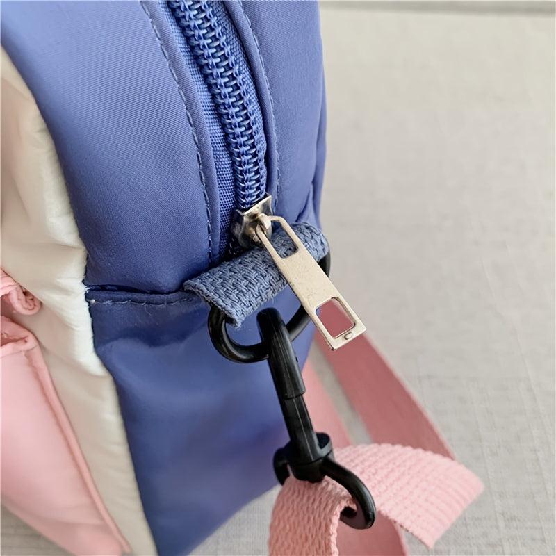 Bunny Ear Decor Nylon Crossbody Bag with Adjustable Straps