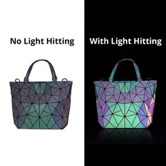 Geometric Luminous Crossbody Bag PU Leather Tote
