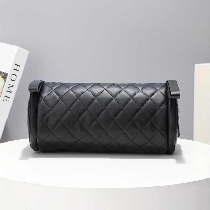 Argyle Quilted Bucket Bag Crossbody Purse for Women
