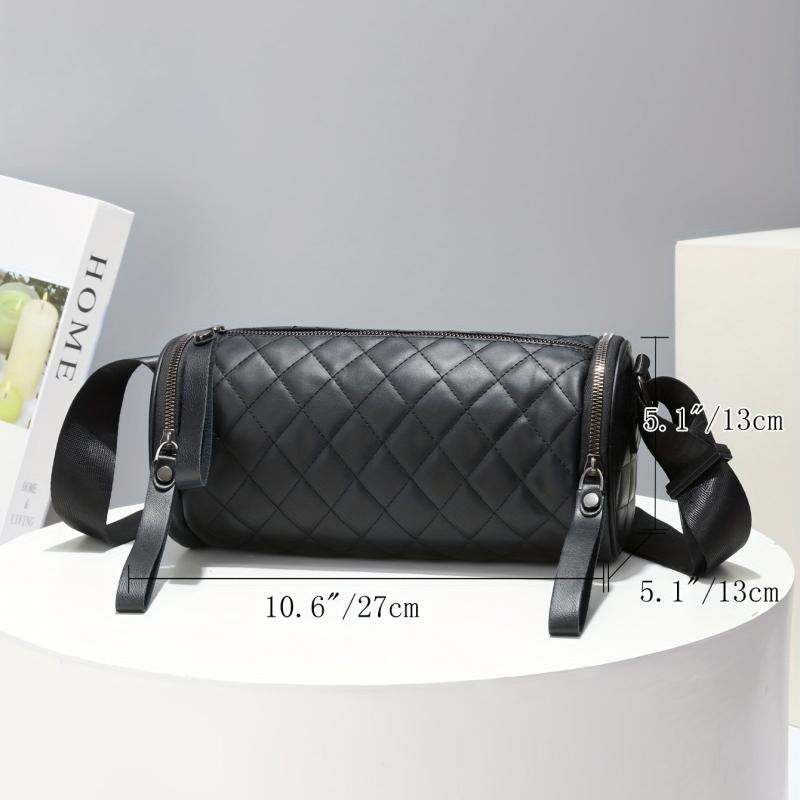Argyle Quilted Bucket Bag Crossbody Purse for Women