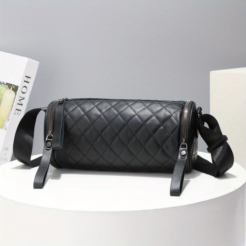 Argyle Quilted Bucket Bag Crossbody Purse for Women