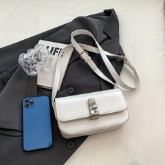 Metal Decor Shoulder Purse Square Handbag for Women