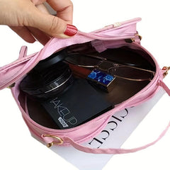 Flower Pattern Heart Shape Shoulder Bag Chain Strap Stylish Crossbody Bag