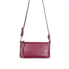 Minimalist Solid Square Shoulder Bag Crossbody Zipper Purse