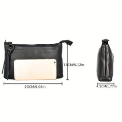 Minimalist Solid Square Shoulder Bag Crossbody Zipper Purse