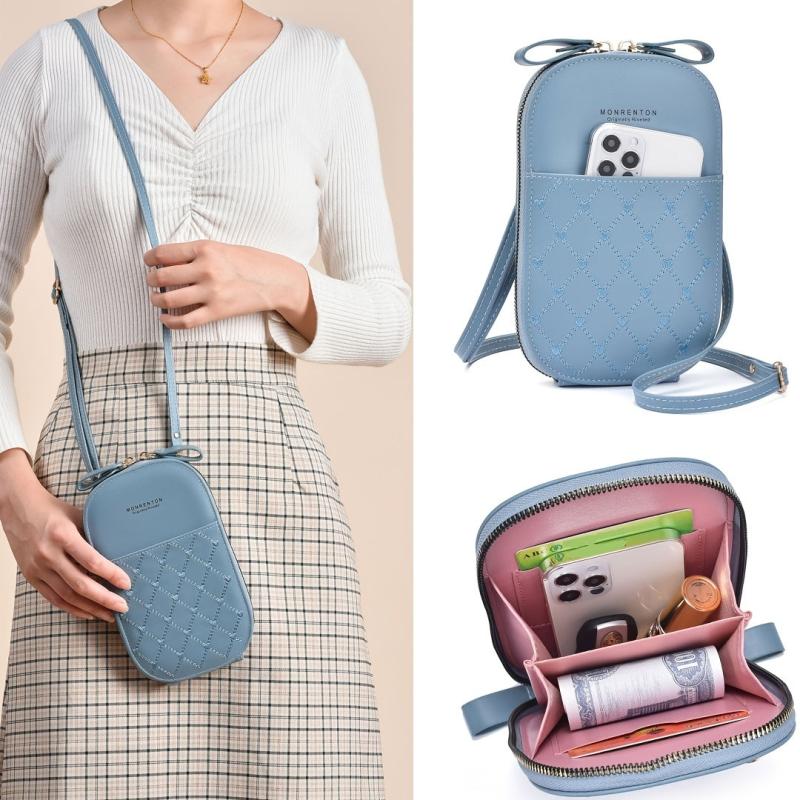 Heart Embroidery Crossbody Bag Zipper Purse Wallet Shoulder Mobile Phone Bag