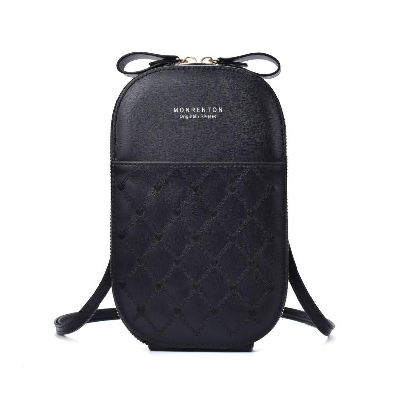 Heart Embroidery Crossbody Bag Zipper Purse Wallet Shoulder Mobile Phone Bag