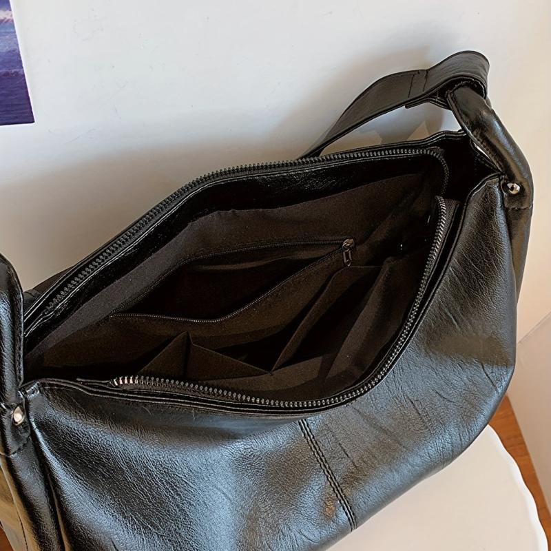 Large Capacity Crossbody Bag Casual PU Leather Shoulder Bag Women Handbag