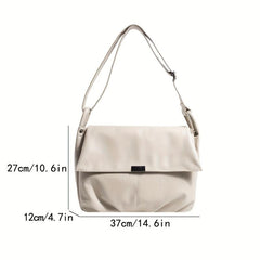 Large Capacity Crossbody Bag Casual PU Leather Shoulder Bag Women Handbag