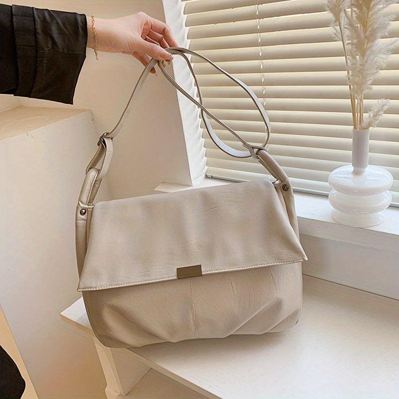 Large Capacity Crossbody Bag Casual PU Leather Shoulder Bag Women Handbag