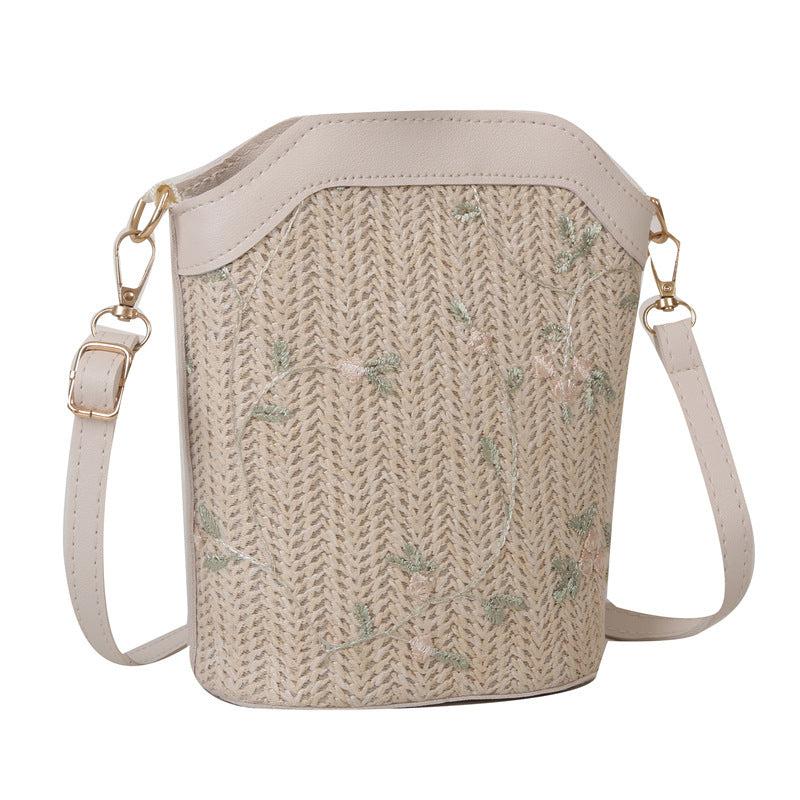 Straw Woven Crossbody Bag for Summer Beach Shoulder Travel Vacation