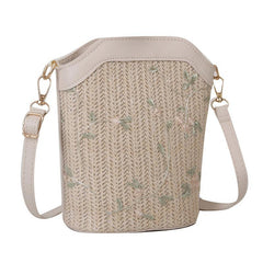 Straw Woven Crossbody Bag for Summer Beach Shoulder Travel Vacation