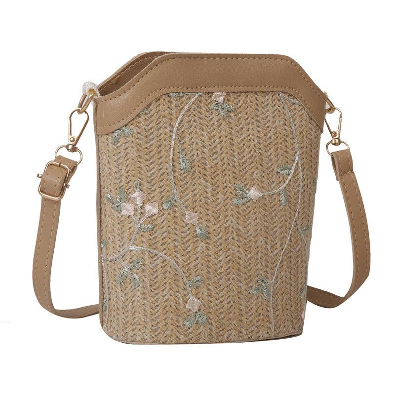 Straw Woven Crossbody Bag for Summer Beach Shoulder Travel Vacation