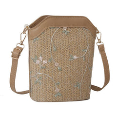 Straw Woven Crossbody Bag for Summer Beach Shoulder Travel Vacation