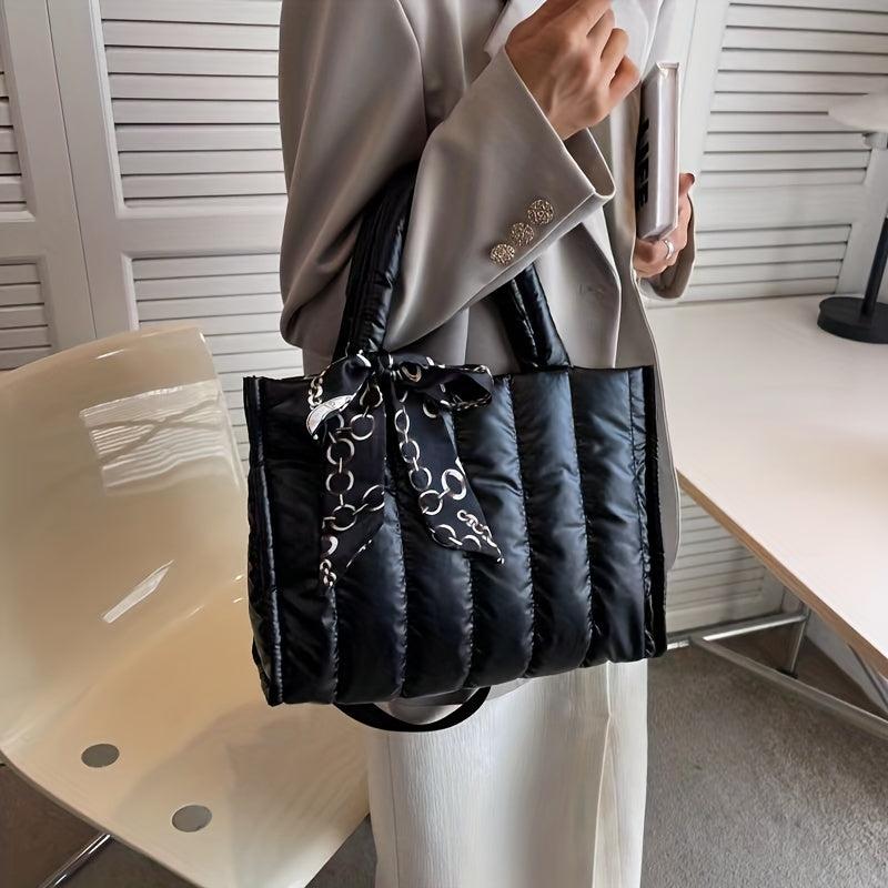 Quilted Large Capacity Tote Bag Crossbody Purse