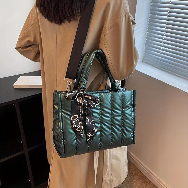 Quilted Large Capacity Tote Bag Crossbody Purse