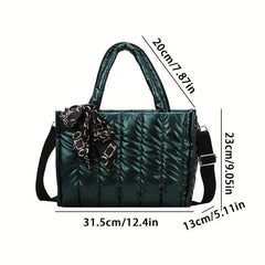 Quilted Large Capacity Tote Bag Crossbody Purse