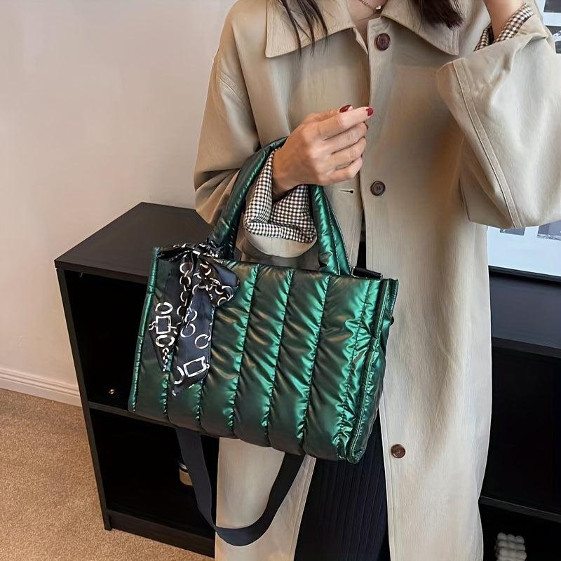 Quilted Large Capacity Tote Bag Crossbody Purse