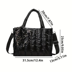 Quilted Large Capacity Tote Bag Crossbody Purse