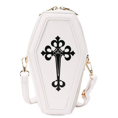 Gothic Crossbody Bag Coffin Shaped Novelty Purse Halloween Shoulder Bag