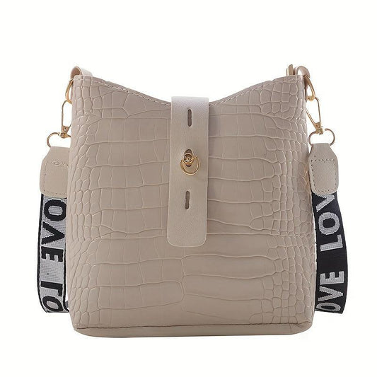 Crocodile Pattern Crossbody Bag PU Leather Shoulder Bag