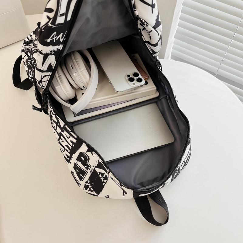 Plaid Large Capacity Backpack Lightweight Travel Commuter Bag