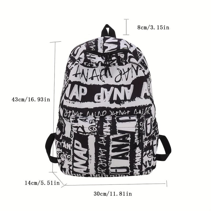 Plaid Large Capacity Backpack Lightweight Travel Commuter Bag