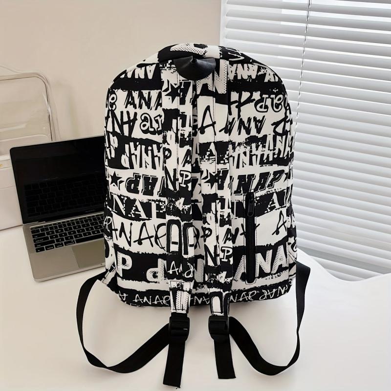 Plaid Large Capacity Backpack Lightweight Travel Commuter Bag