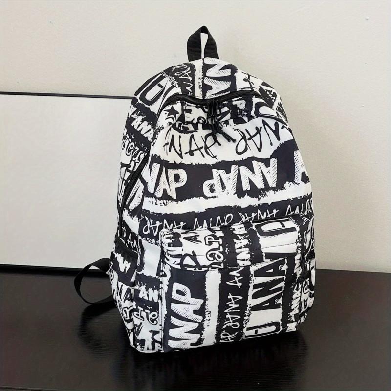 Plaid Large Capacity Backpack Lightweight Travel Commuter Bag