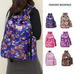 Large Capacity Preppy Backpack With Pencil Case - Nylon School Travel Bag