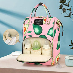Avocado Pattern Insulated Large Capacity Mommy Backpack