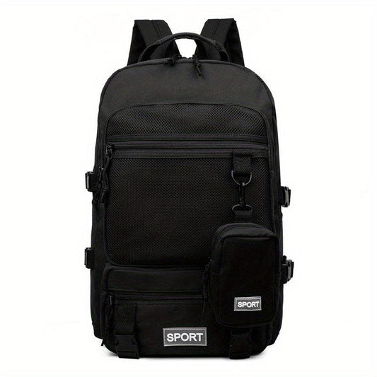 Preppy Style Laptop Backpack Mesh Pocket Rucksack with Coin Purse