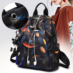 Lightweight Butterfly Feather Pattern Backpack Casual Travel Storage Bag