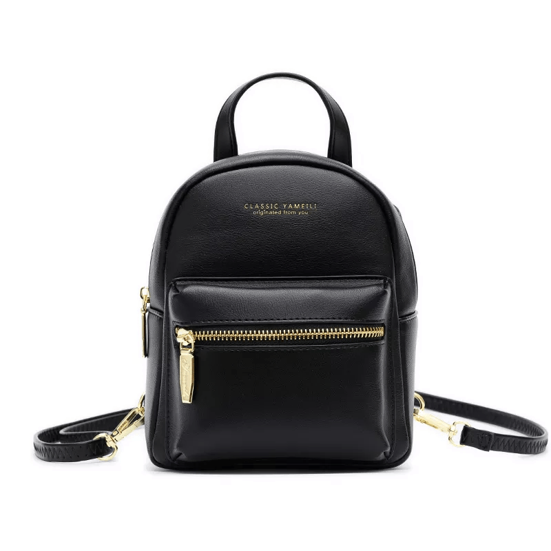 Graphic Mini Backpack Faux Leather Rucksack