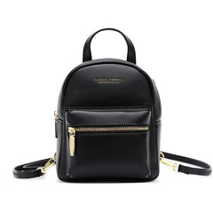 Graphic Mini Backpack Faux Leather Rucksack