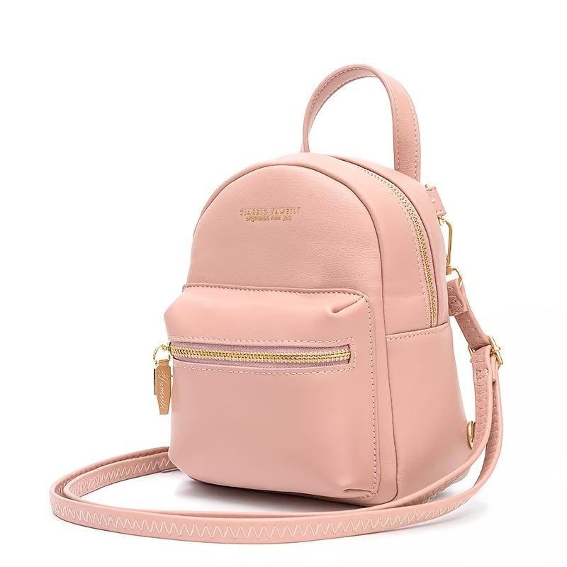 Graphic Mini Backpack Faux Leather Rucksack
