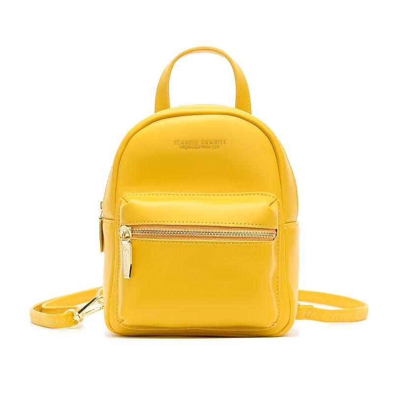 Graphic Mini Backpack Faux Leather Rucksack