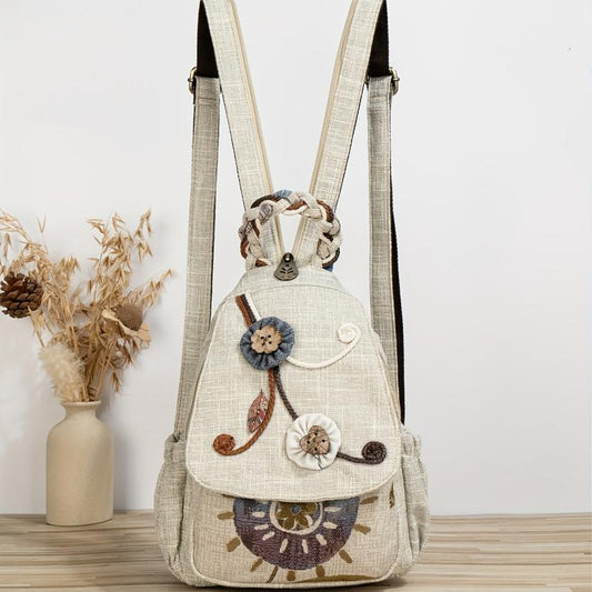 Vintage Ethnic Style Backpack Bohemian Travel Daypack Women's Casual Boho