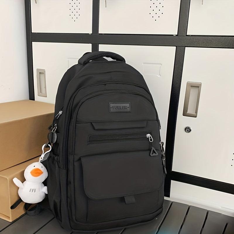 Minimalist Solid Backpack Large Capacity School Bag Travel Daypack