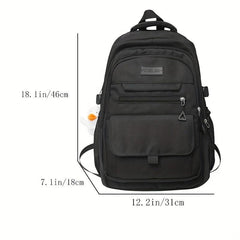 Minimalist Solid Backpack Large Capacity School Bag Travel Daypack