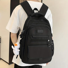 Minimalist Solid Backpack Large Capacity School Bag Travel Daypack