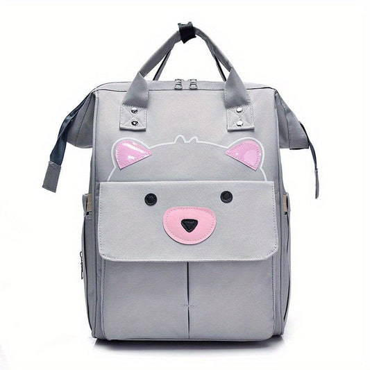 Large Capacity Cartoon Bear Diaper Backpack for Mom