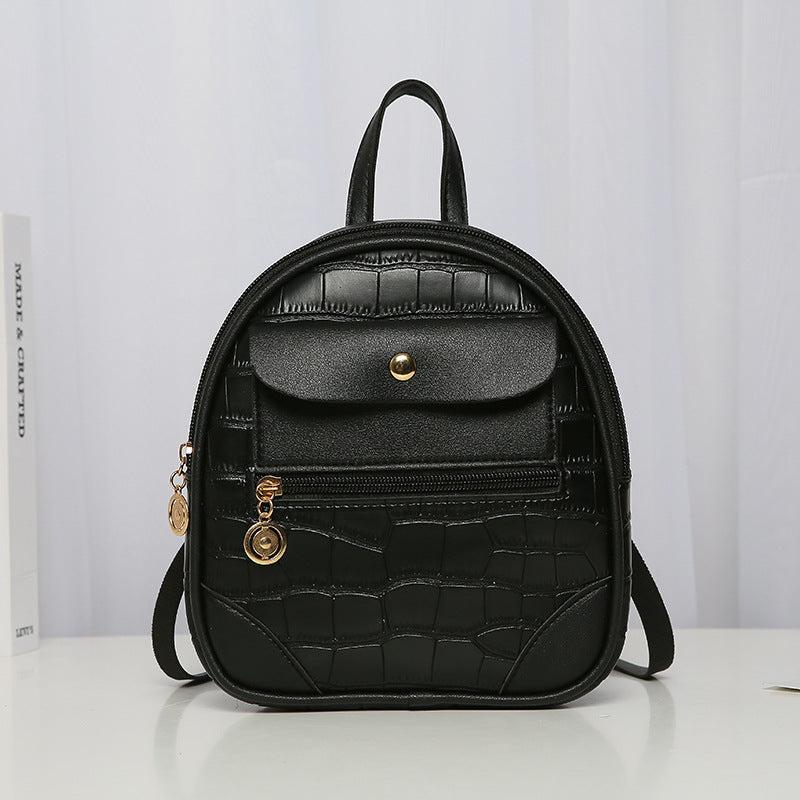 Small Faux Leather Backpack Women's Zipper Work School 9 05 8 26 3 14 Inch