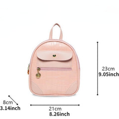 Small Faux Leather Backpack Women's Zipper Work School 9 05 8 26 3 14 Inch