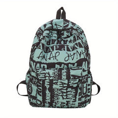 Graffiti Pattern Backpack Niche Zipper Daypack Stylish School Bag
