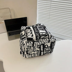 Graffiti Pattern Backpack Niche Zipper Daypack Stylish School Bag