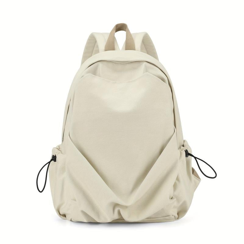 Ruched Backpack Solid Preppy Schoolbag Casual Nylon Travel Rucksack