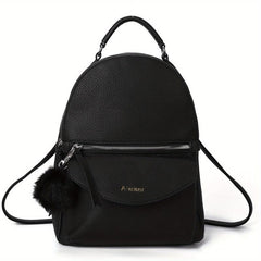 Zipper Backpack Purse Solid Preppy School Bag College Daypack & Travel Bag