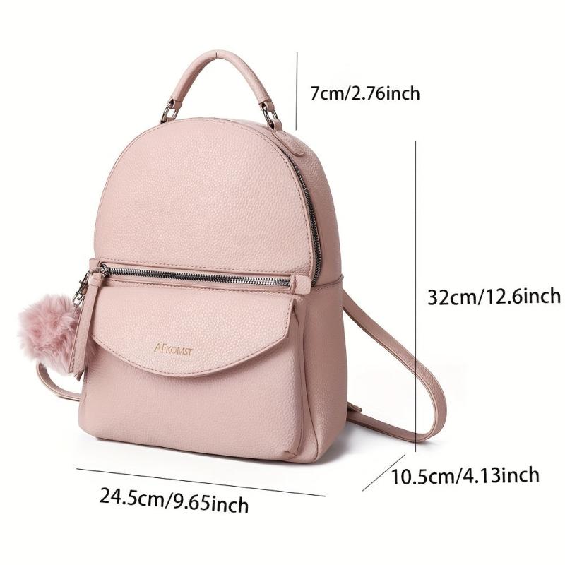 Zipper Backpack Purse Solid Preppy School Bag College Daypack & Travel Bag